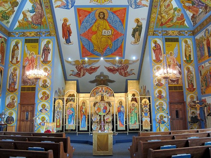 Interior of Holy Angels Byzantine Catholic Church, June 9 2016, photograph by Roman Eugeniusz via Wikimedia Commons